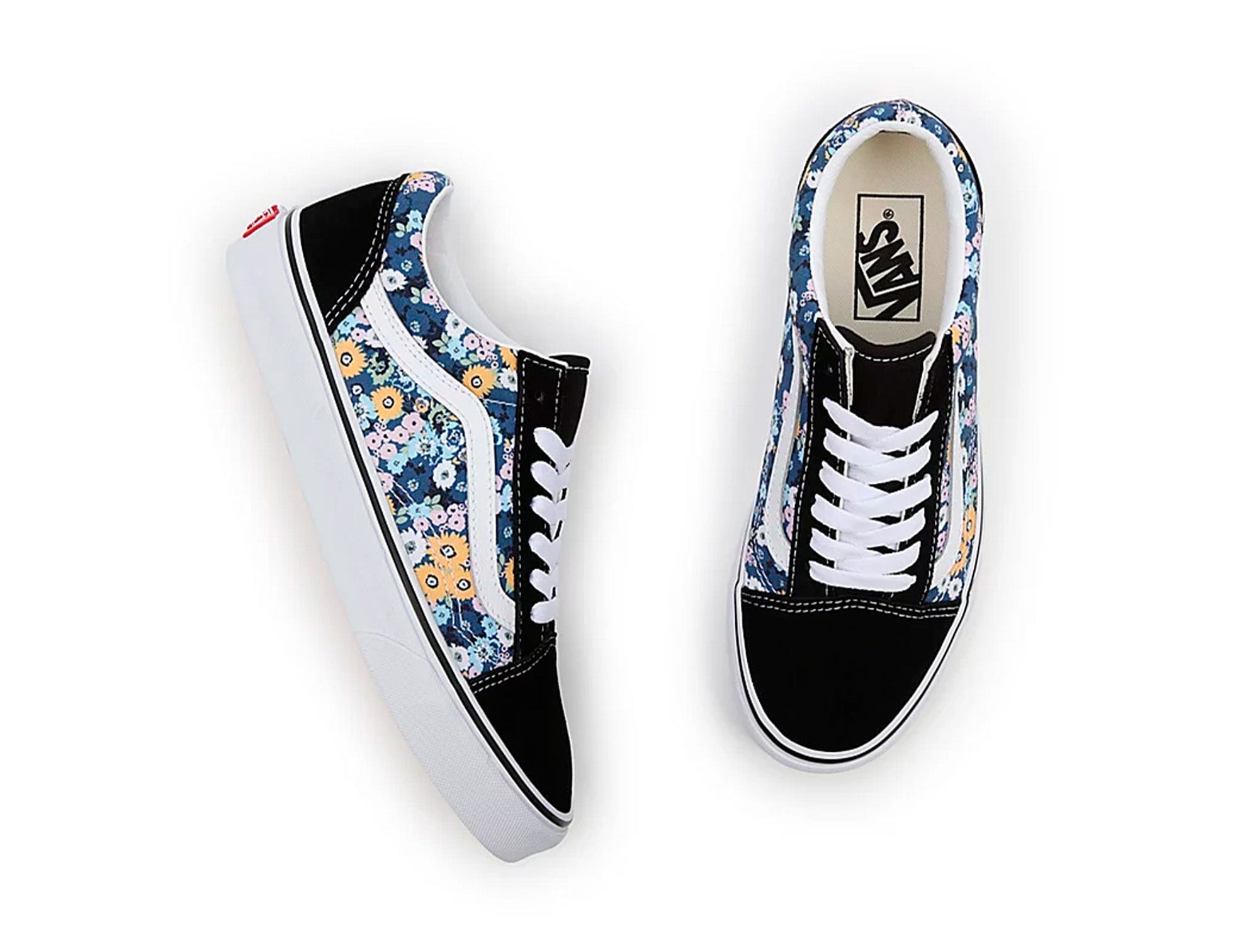 Zapatilla Vans Old Skool Floral Mujer Negro 6