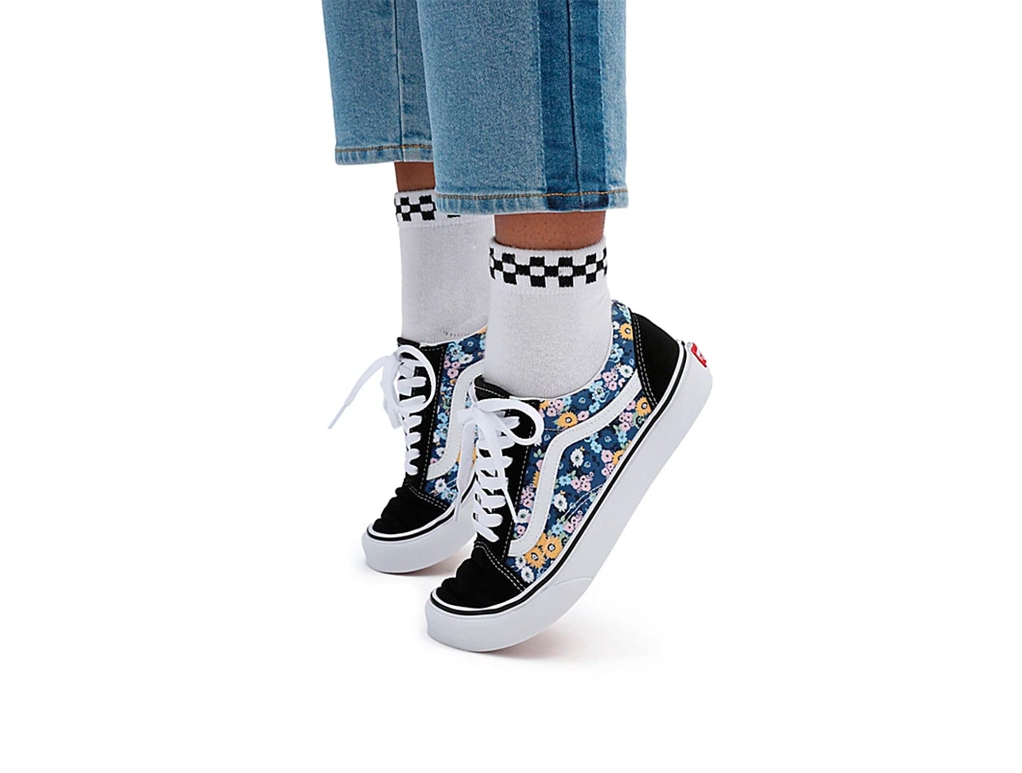 Zapatilla Vans Old Skool Floral Mujer Negro 7