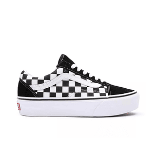 Zapatilla Vans Old Skool Plataforma Checker Mujer Negro