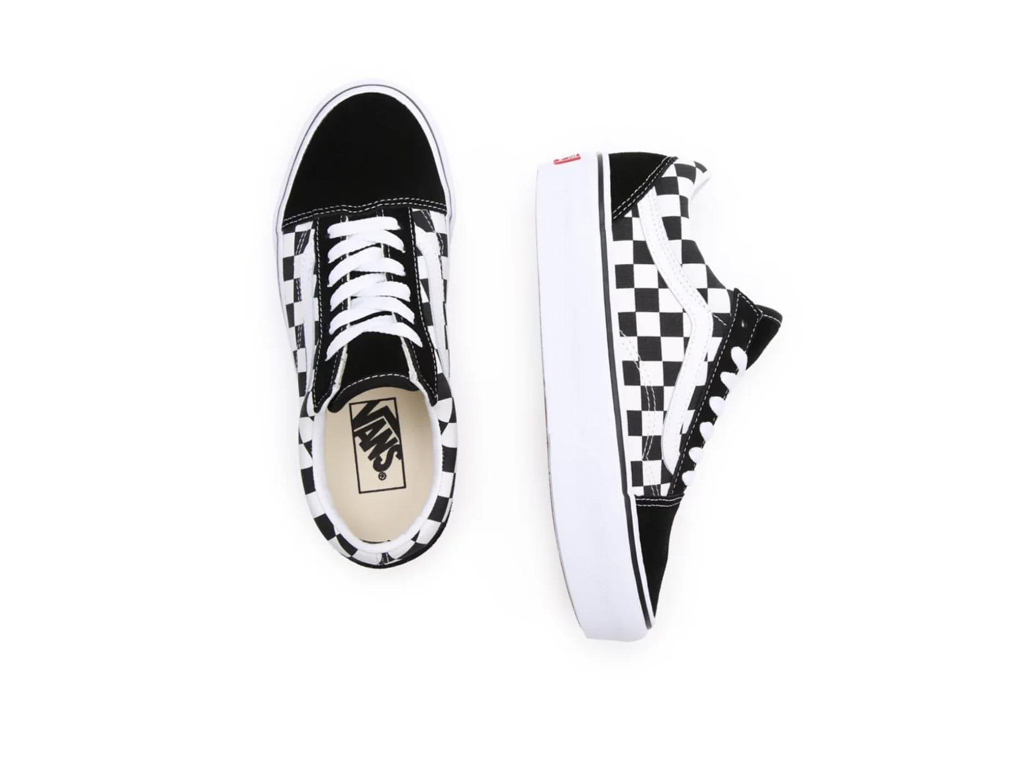 Zapatilla Vans Old Skool Plataforma Checker Mujer Negro 3