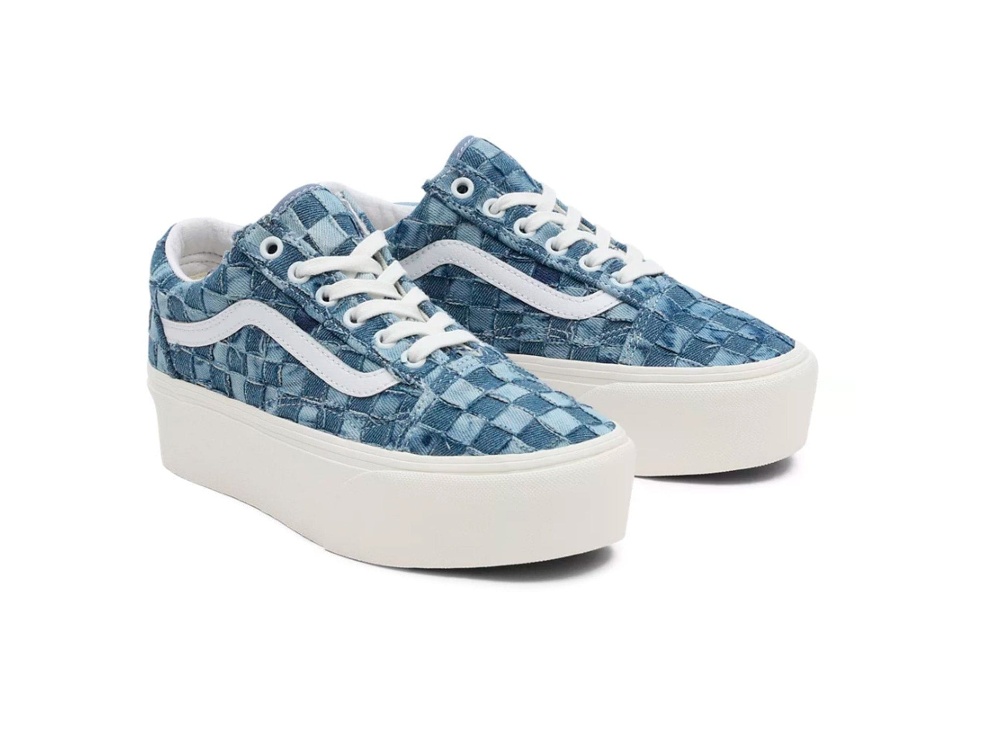 Zapatilla Vans Old Skool Stackform (Woven) Mujer Celeste 4