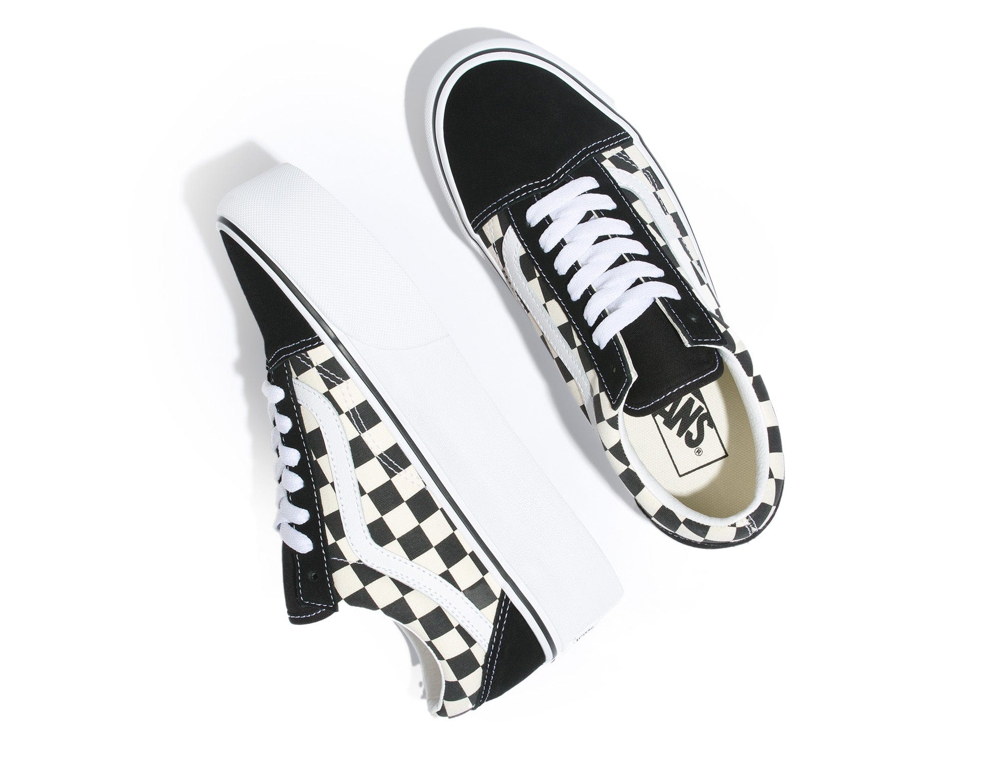 Zapatilla Vans Old Skool Stackform Checker Mujer Negro 2