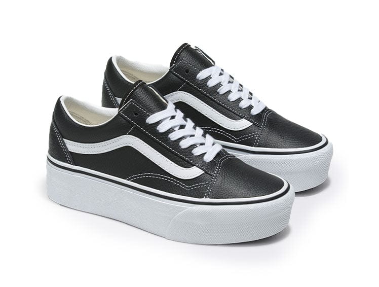 Zapatilla Vans Old Skool Stackform Cuero Mujer Negro 1