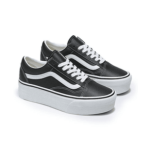 Zapatilla Vans Old Skool Stackform Cuero Mujer Negro