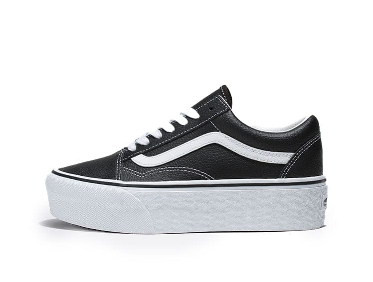 Zapatilla Vans Old Skool Stackform Cuero Mujer Negro 2