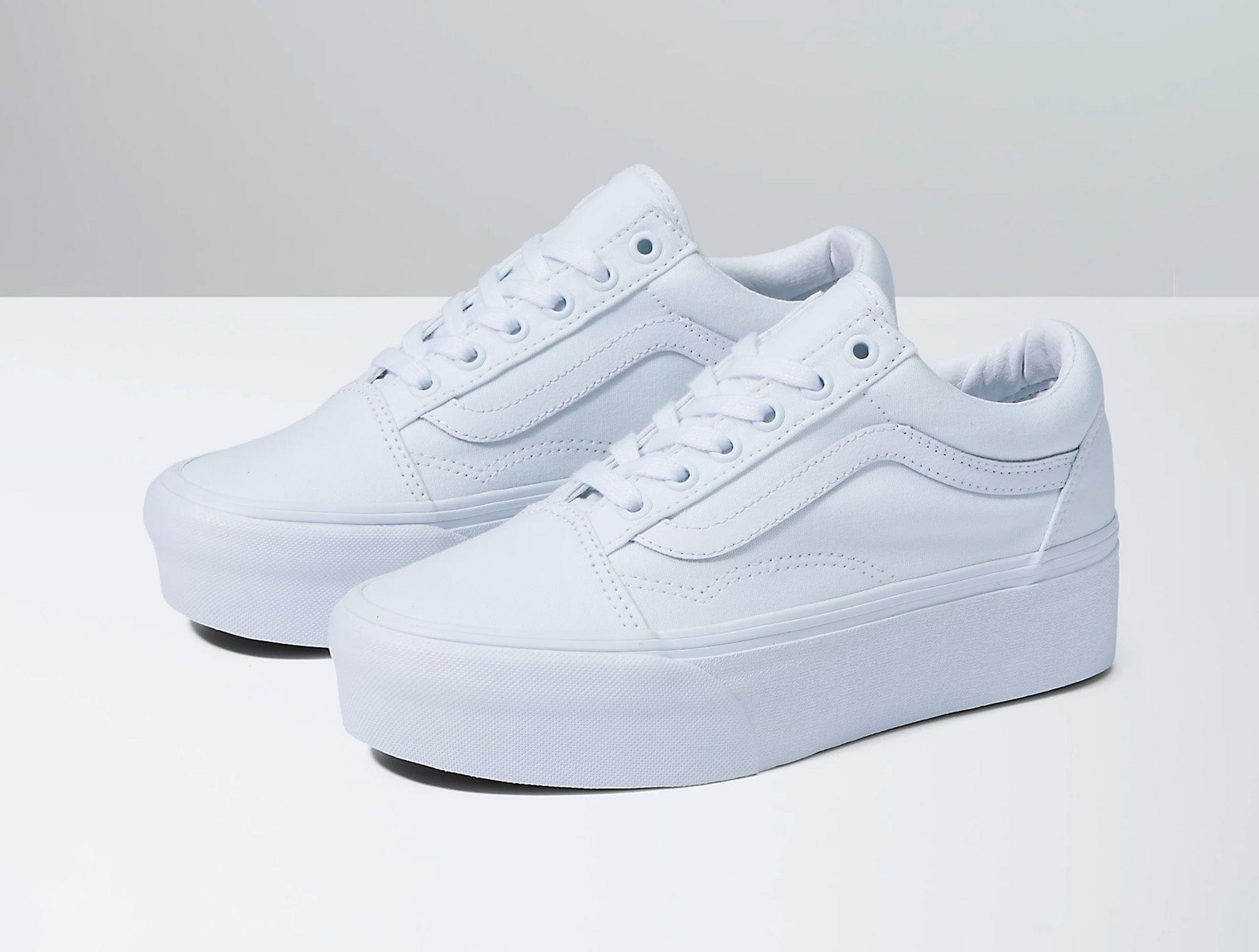 Zapatilla Vans Old Skool Stackform Mujer Mono Blanco 4