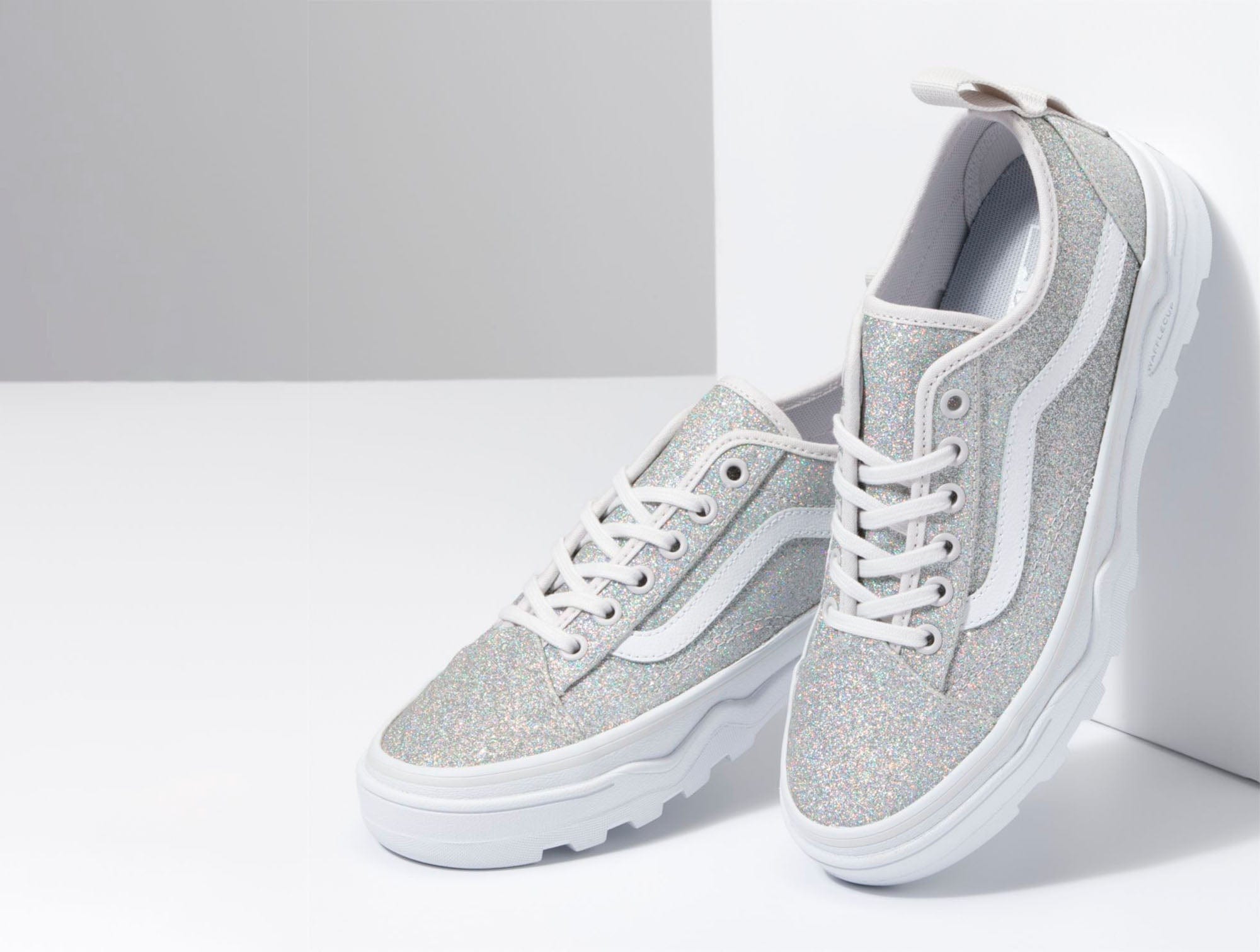 Zapatilla Vans Sentry Old Skool (Lurex Glitter) Mujer Gris 2