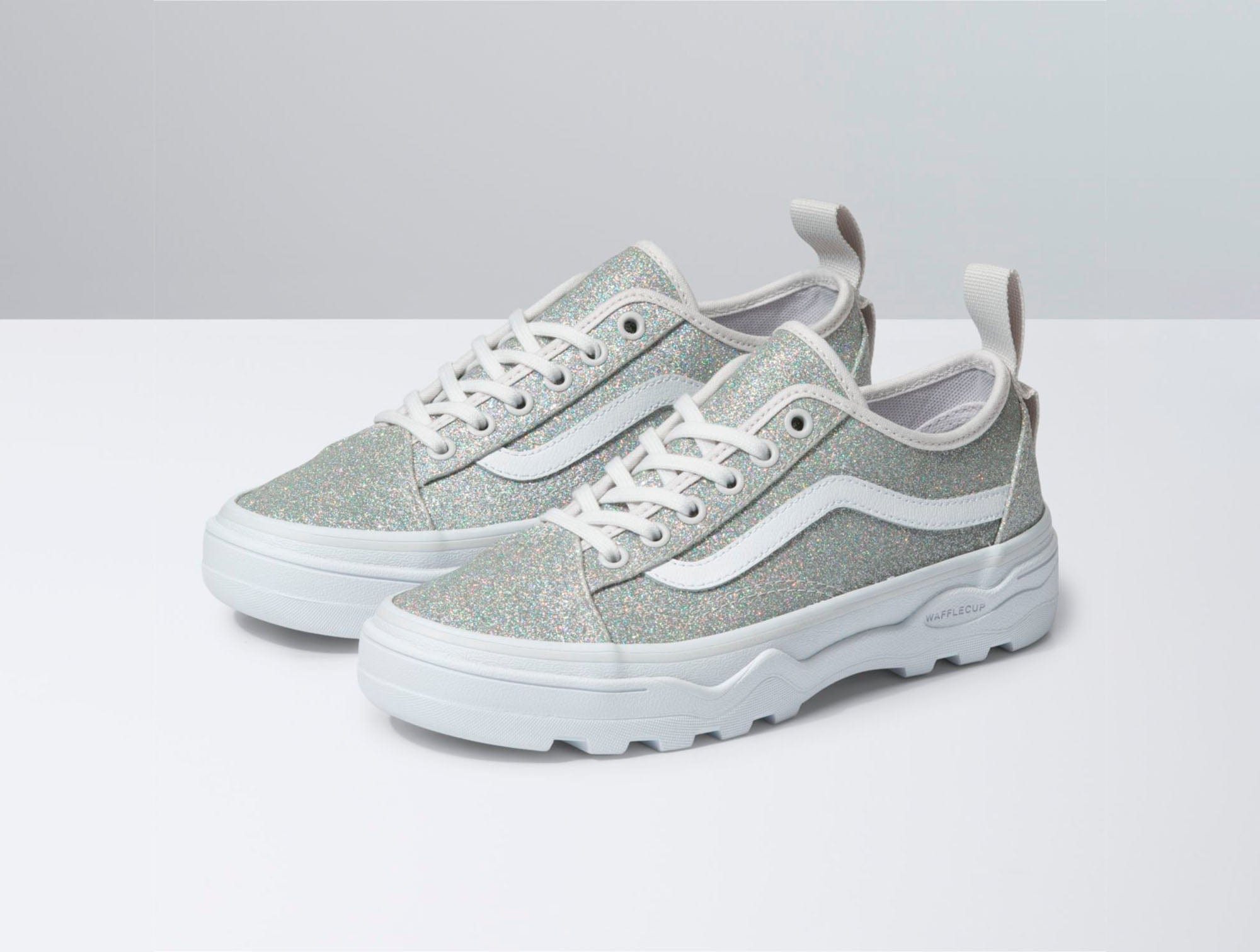Zapatilla Vans Sentry Old Skool (Lurex Glitter) Mujer Gris 4