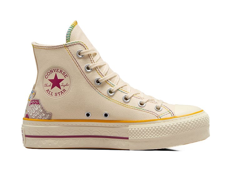 Zapatillas Converse Chuck Taylor Hi Plataforma (Dia De Los Muertos) Mujer Beige 1