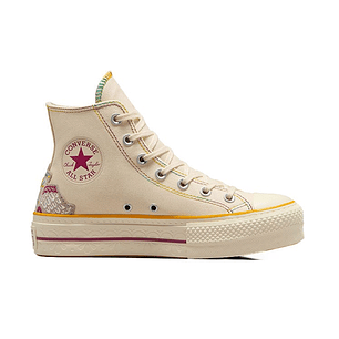 Zapatillas Converse Chuck Taylor Hi Plataforma (Dia De Los Muertos) Mujer Beige