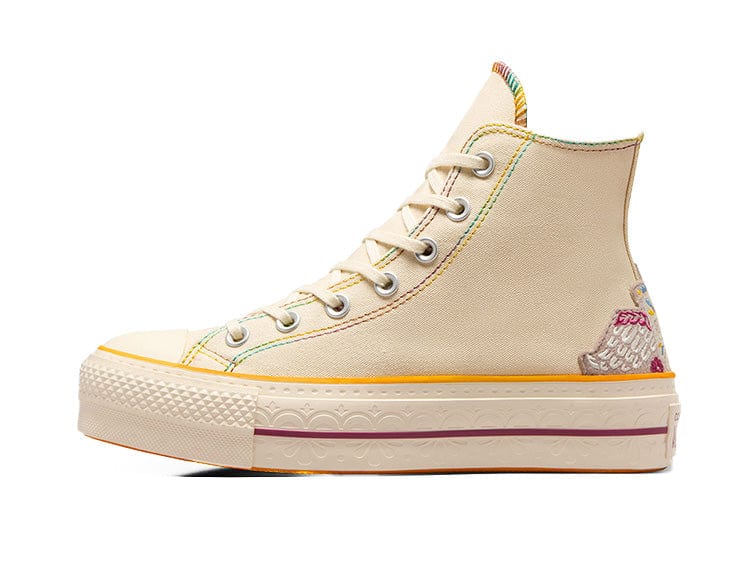 Zapatillas Converse Chuck Taylor Hi Plataforma (Dia De Los Muertos) Mujer Beige 4