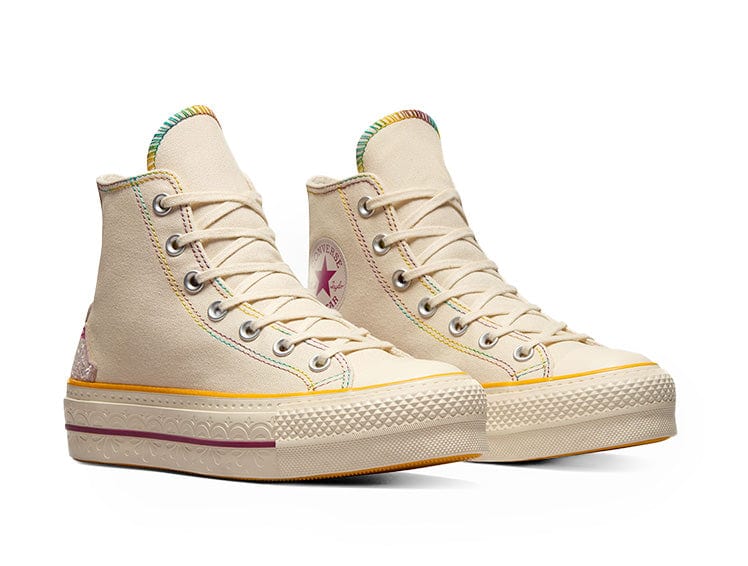 Zapatillas Converse Chuck Taylor Hi Plataforma (Dia De Los Muertos) Mujer Beige 6