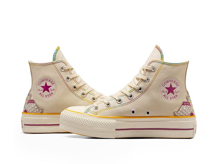 Zapatillas Converse Chuck Taylor Hi Plataforma (Dia De Los Muertos) Mujer Beige 7