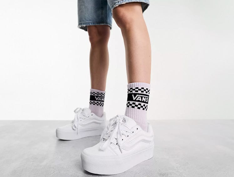 Zapatilla Vans Knu Stack Plataforma Mujer Blanco 2