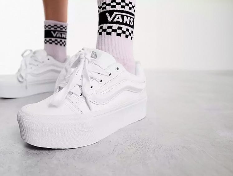 Zapatilla Vans Knu Stack Plataforma Mujer Blanco 4