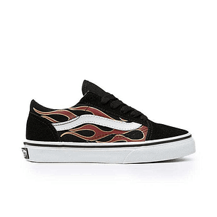 Zapatilla Vans Old Skool (Glossy Flame) Junior Negro
