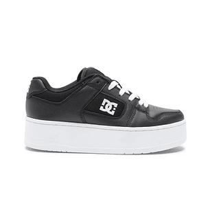 Zapatilla Dc Manteca 4 Plataforma Cuero Mujer Negro