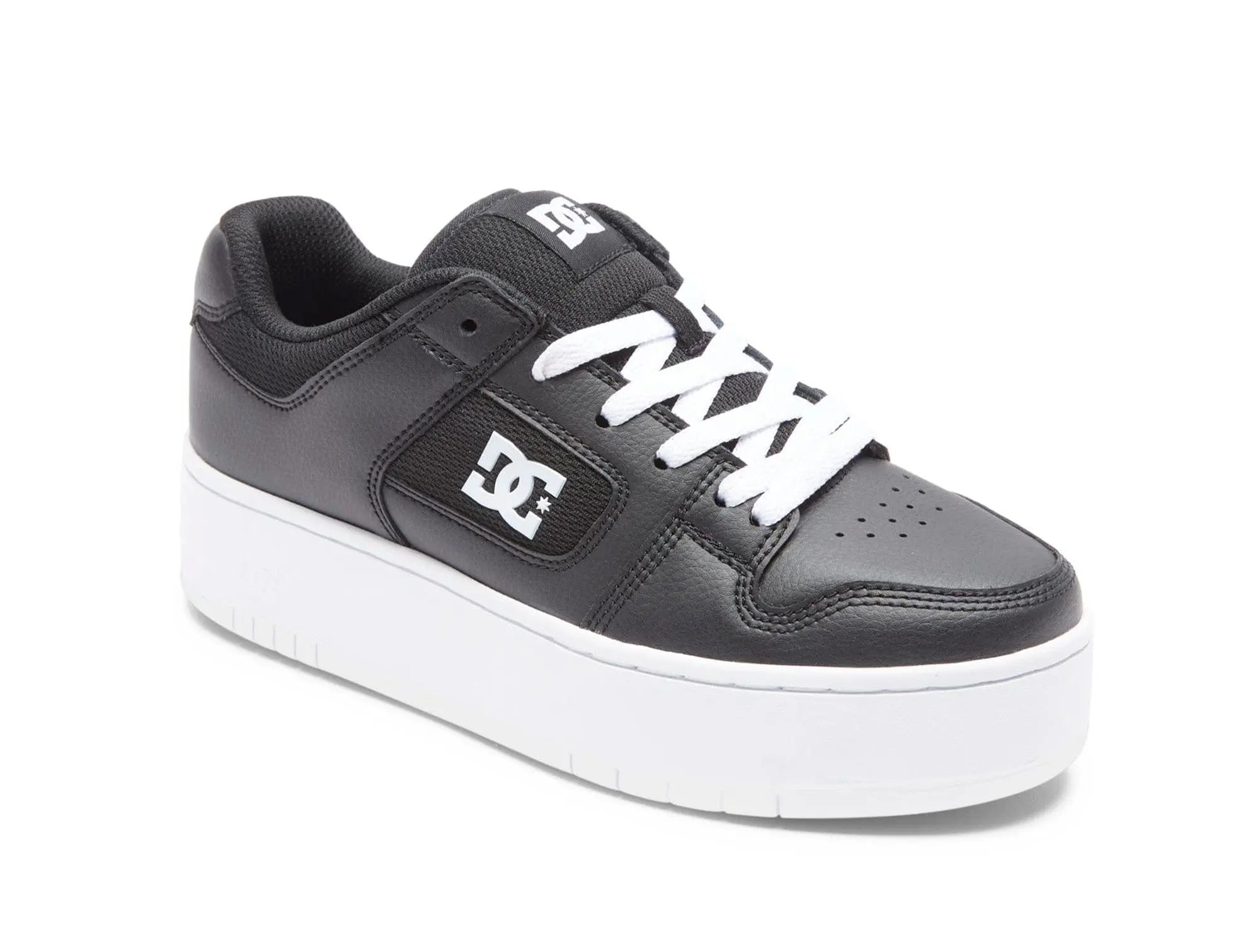 Zapatilla Dc Manteca 4 Plataforma Cuero Mujer Negro 3