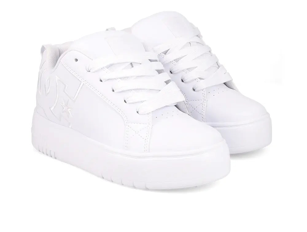 Zapatillas Dc Court Graffik Plataforma Mujer Blanco 4