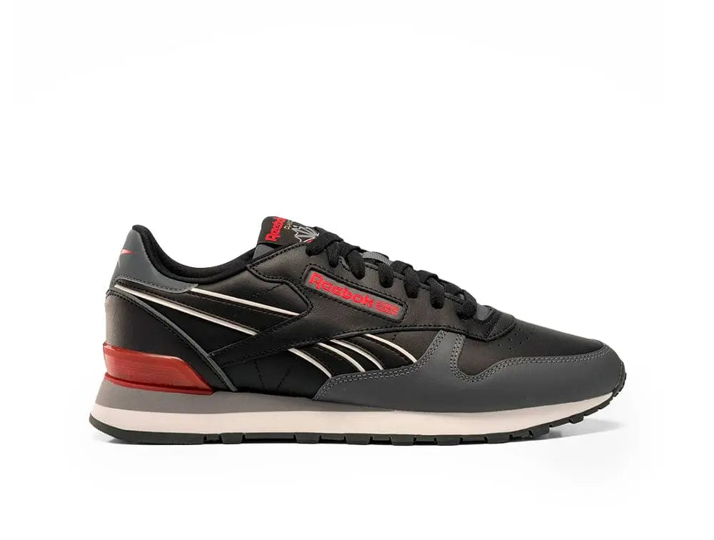 Zapatilla Reebok Classic Leather Negro - Rojo -Gris 1