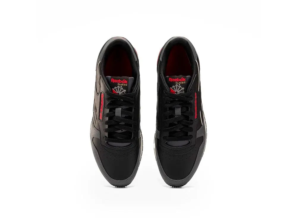 Zapatilla Reebok Classic Leather Negro - Rojo -Gris 4