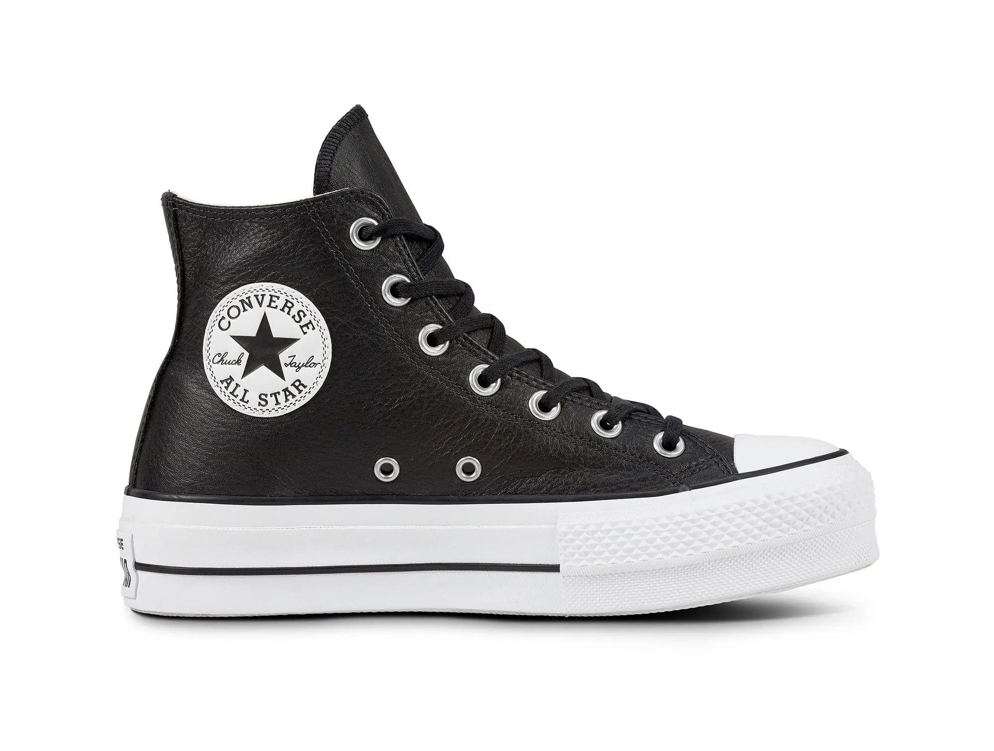 Zapatilla Converse Chuck Taylor Plataforma Cuero Hi Mujer Negro 1