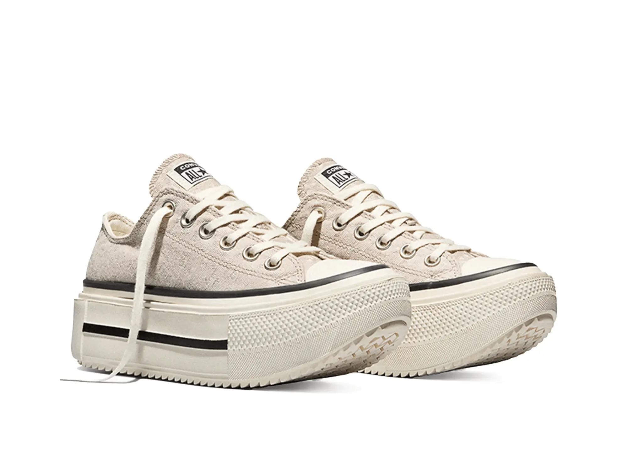 Zapatilla Converse Double Stack Mujer Beige 4
