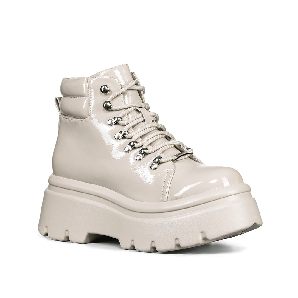 BOTINES PLATAFORMA MUJER BEIGE WEIDE DH56 2