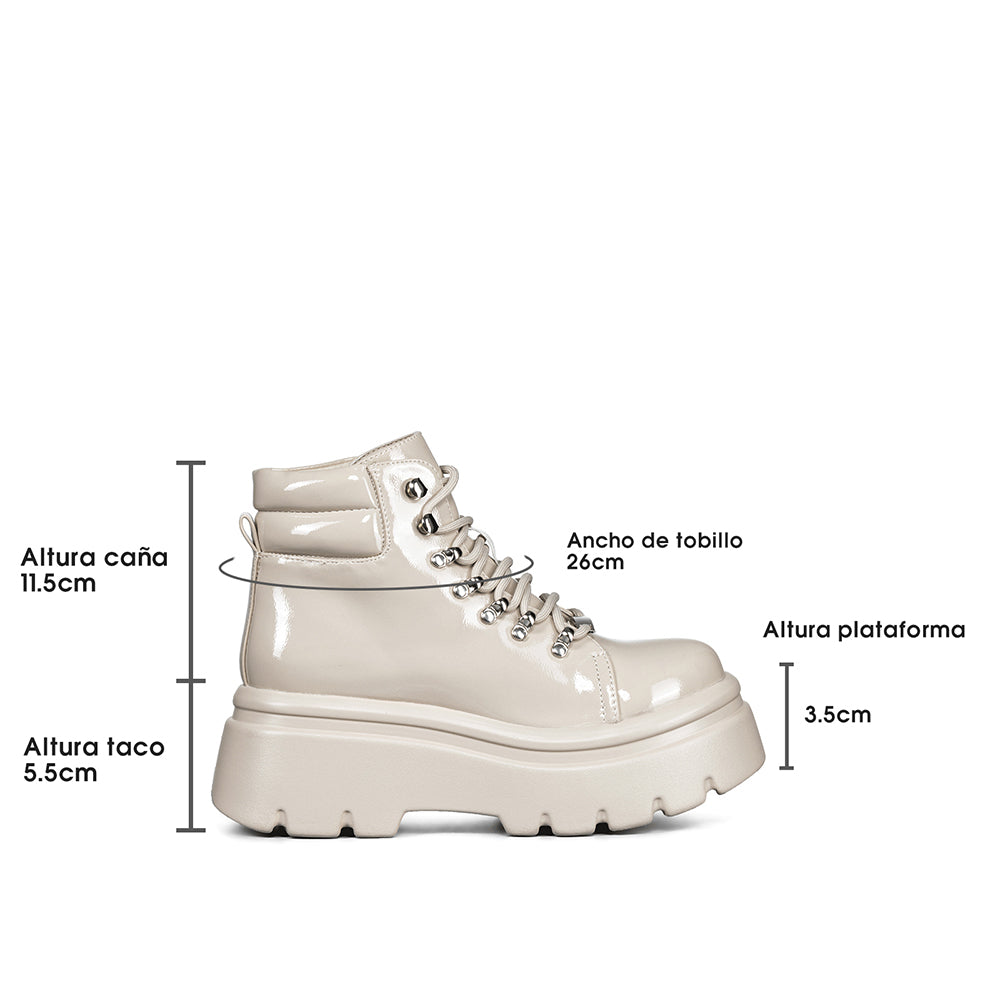 BOTINES PLATAFORMA MUJER BEIGE WEIDE DH56 6