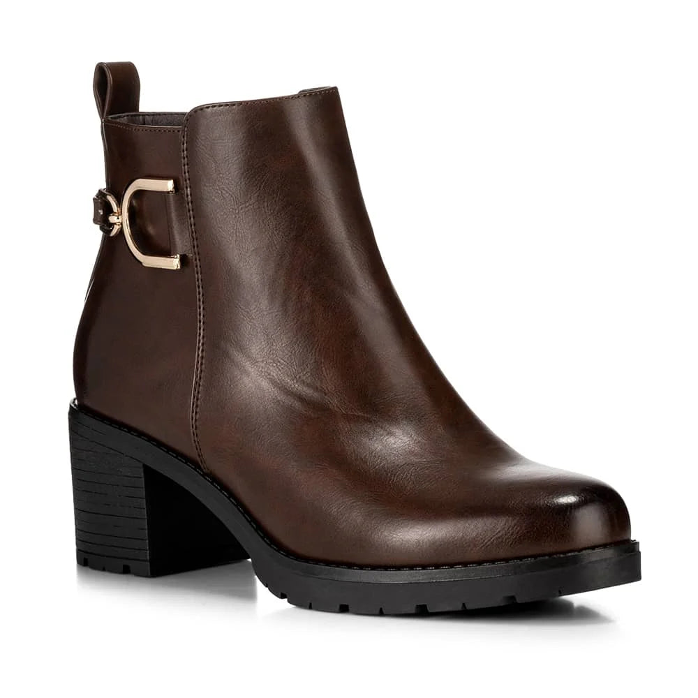 BOTINES TACO MUJER MARRON WEIDE QBM05 2