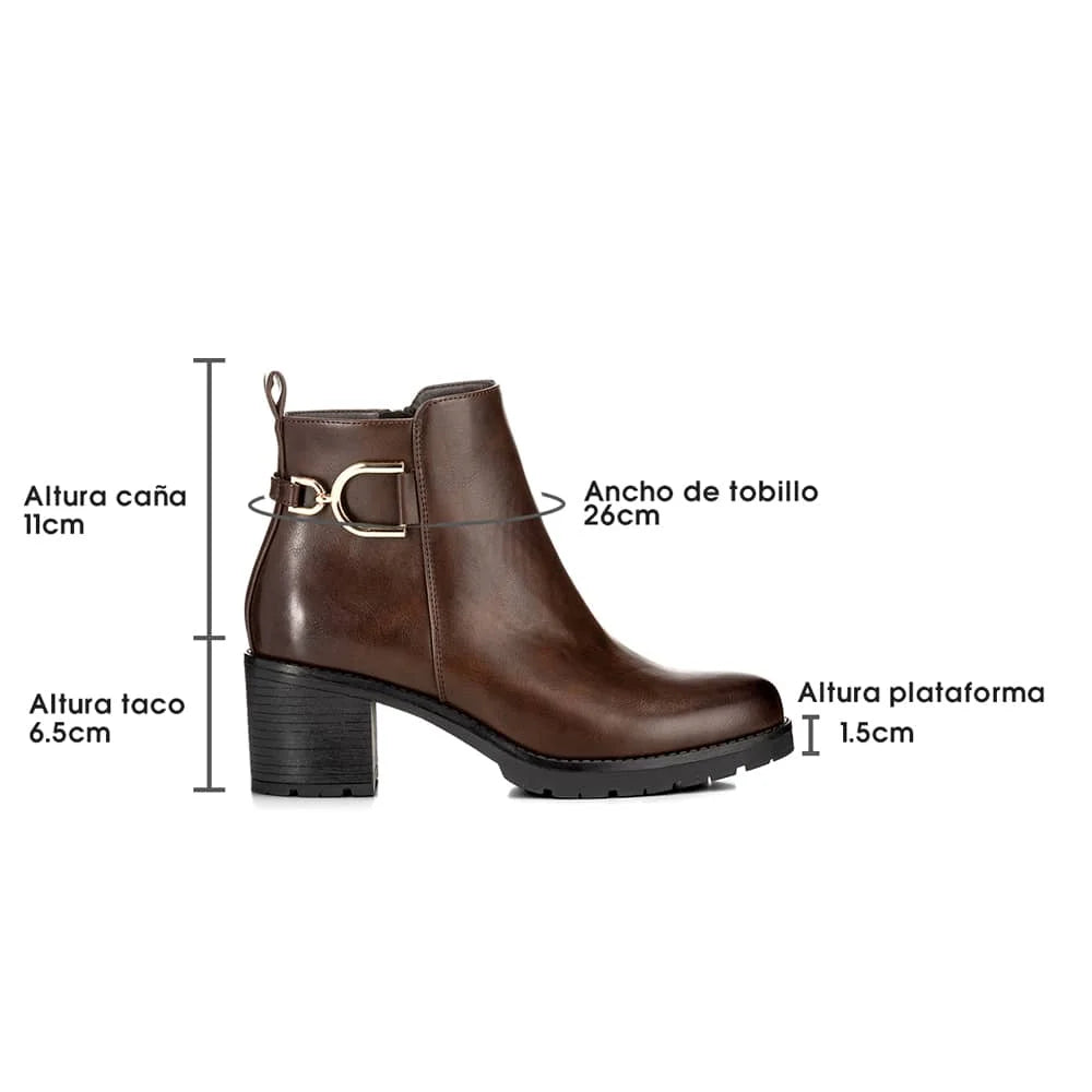BOTINES TACO MUJER MARRON WEIDE QBM05 3