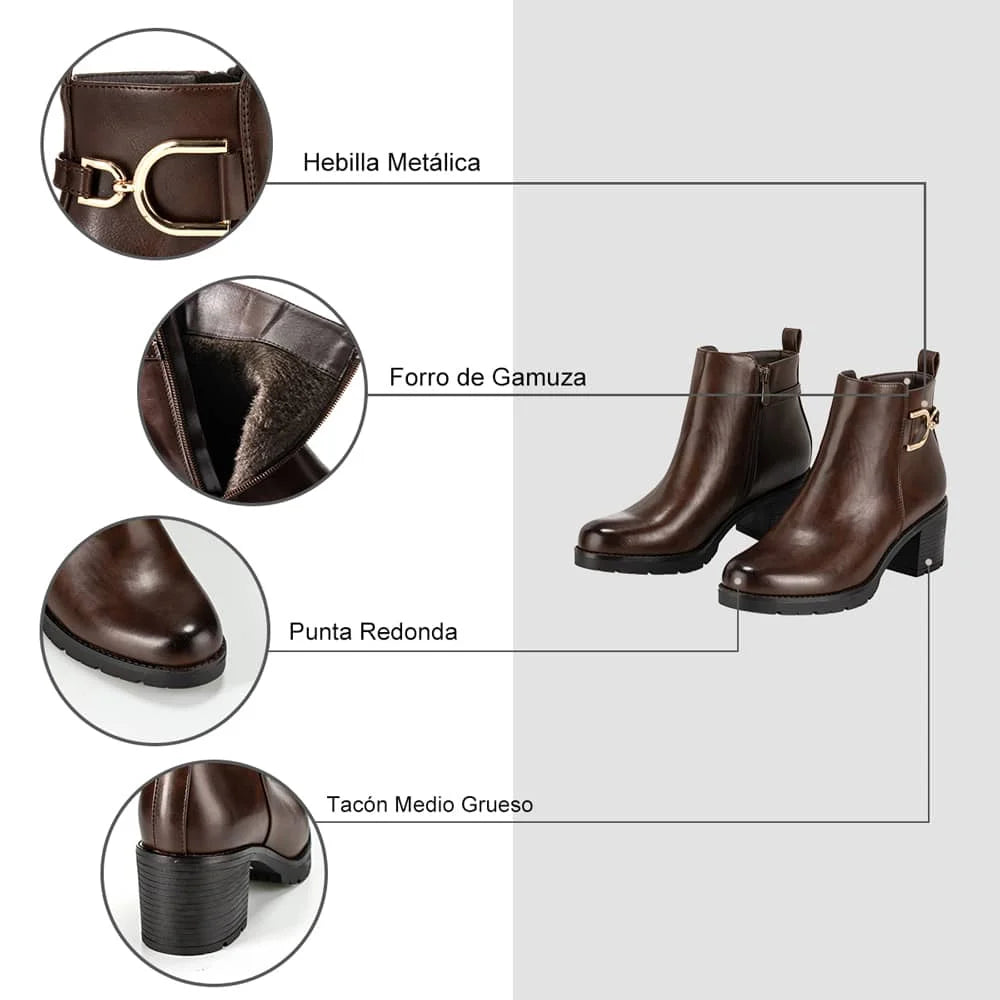 BOTINES TACO MUJER MARRON WEIDE QBM05 5