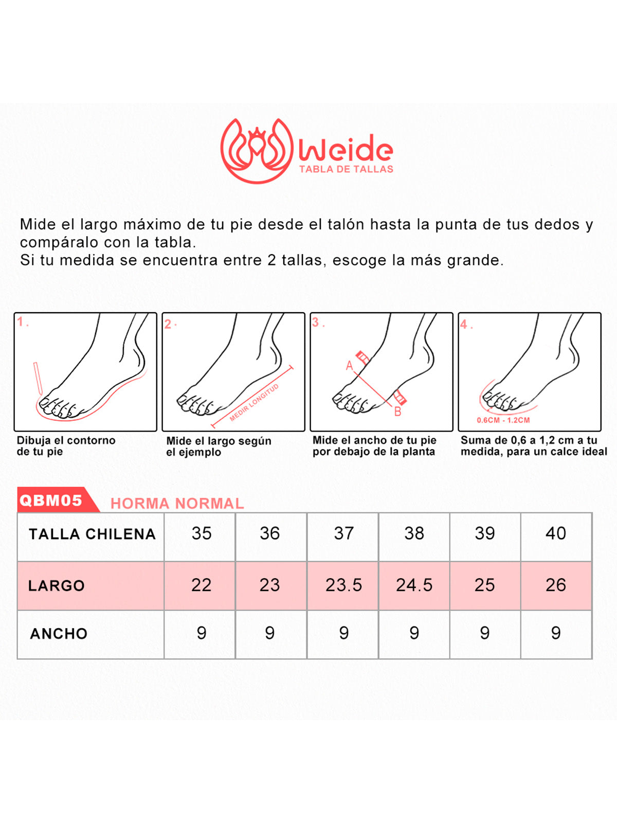 BOTINES TACO MUJER MARRON WEIDE QBM05 6