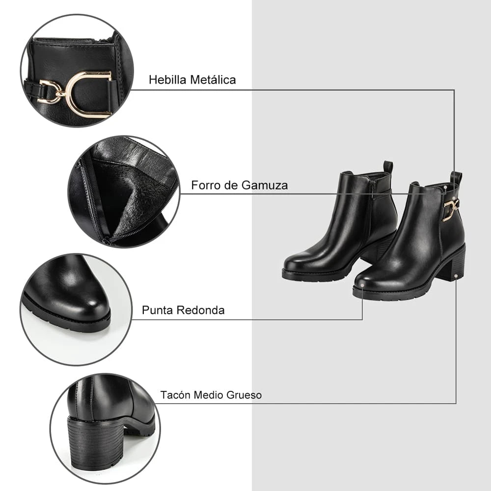 BOTINES TACO MUJER NEGRO WEIDE QBM05 5
