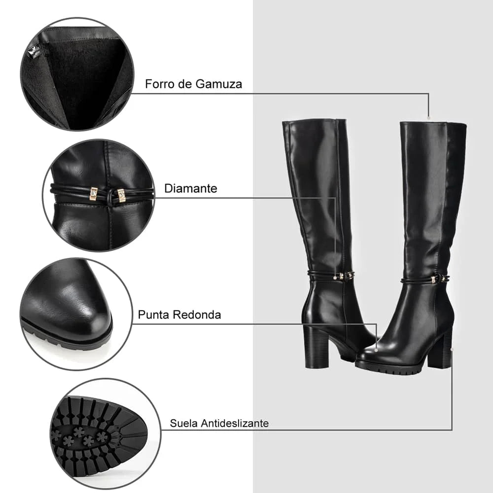 BOTAS TACO MUJER NEGRO WEIDE CZY583 3