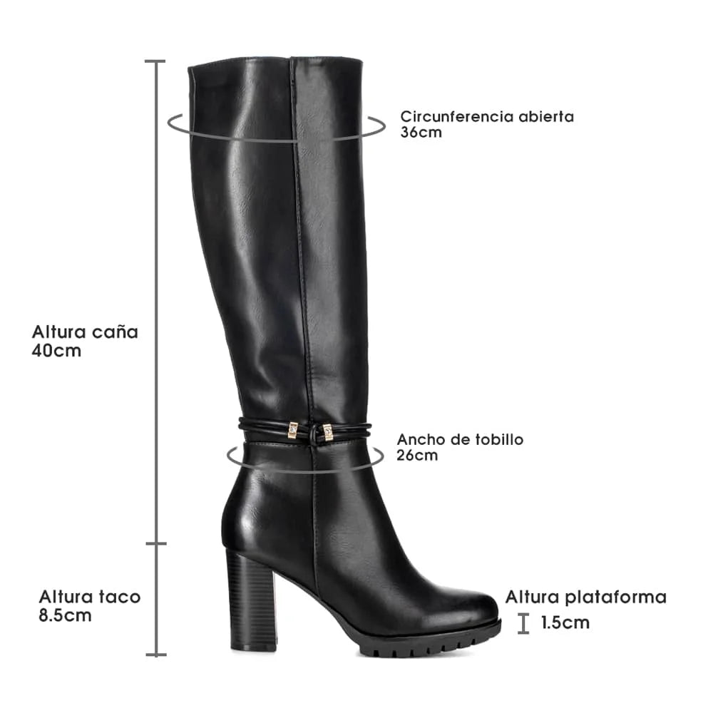 BOTAS TACO MUJER NEGRO WEIDE CZY583 5
