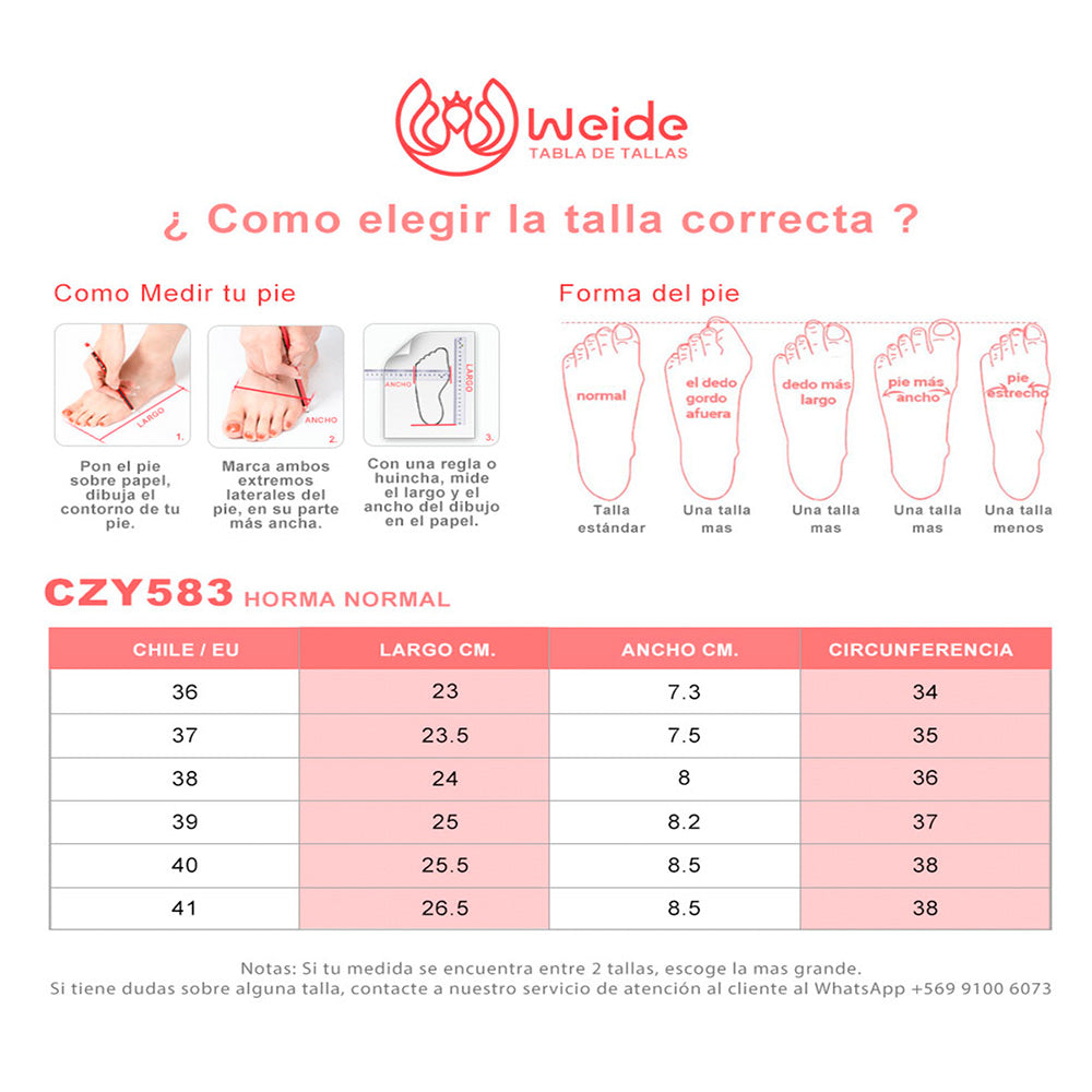 BOTAS TACO MUJER NEGRO WEIDE CZY583 6