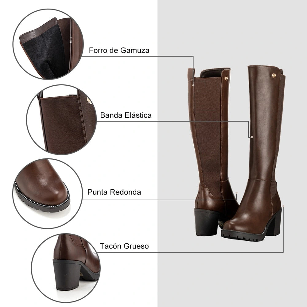 BOTAS TACO MUJER MARRON WEIDE ZS53 6