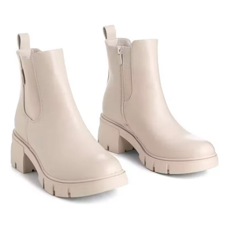 Botin Mujer Adriana Beige Weide 2