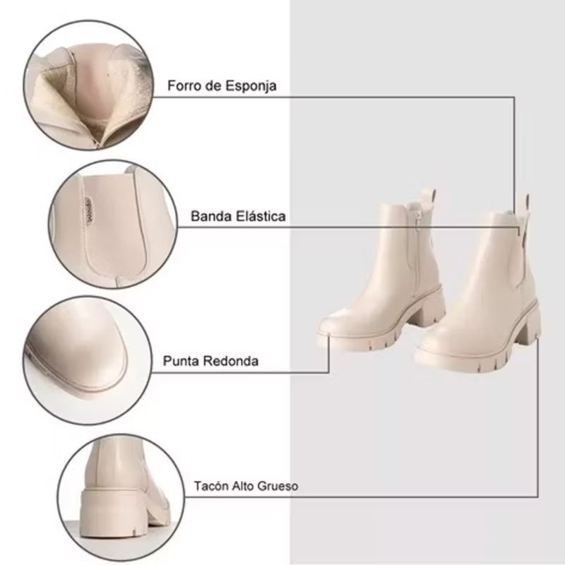 Botin Mujer Adriana Beige Weide 3