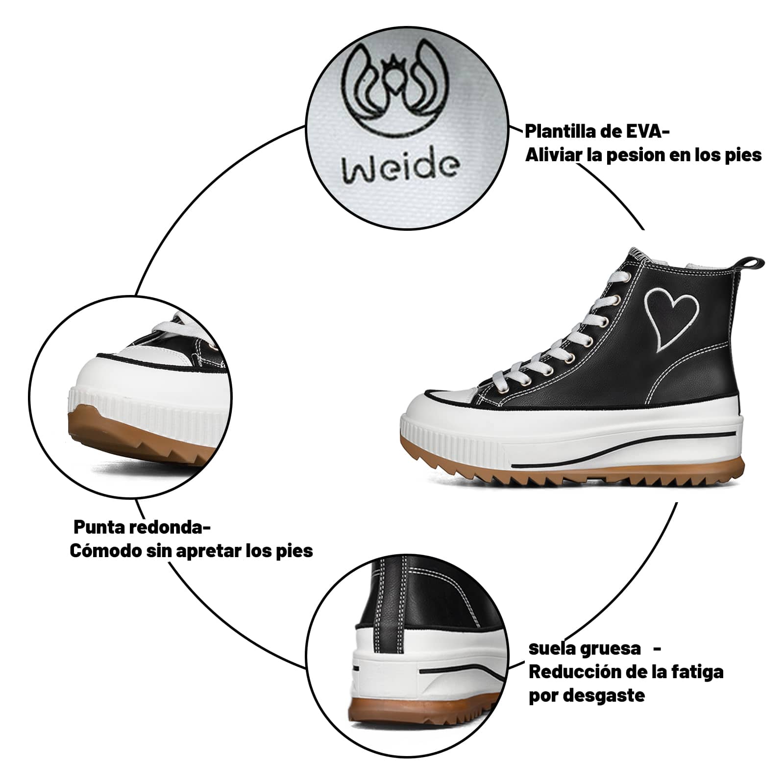 BOTINES MUJER PLATAFORMA WEIDE HX502 5