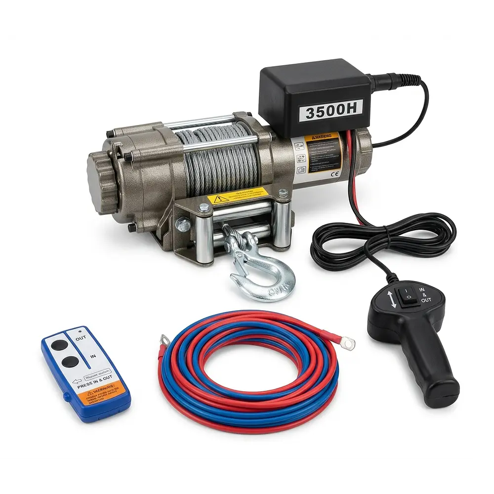 Winche Eléctrico BARLETTA  3.500 lbs (1.587 kg) / 12V con Control Remoto.