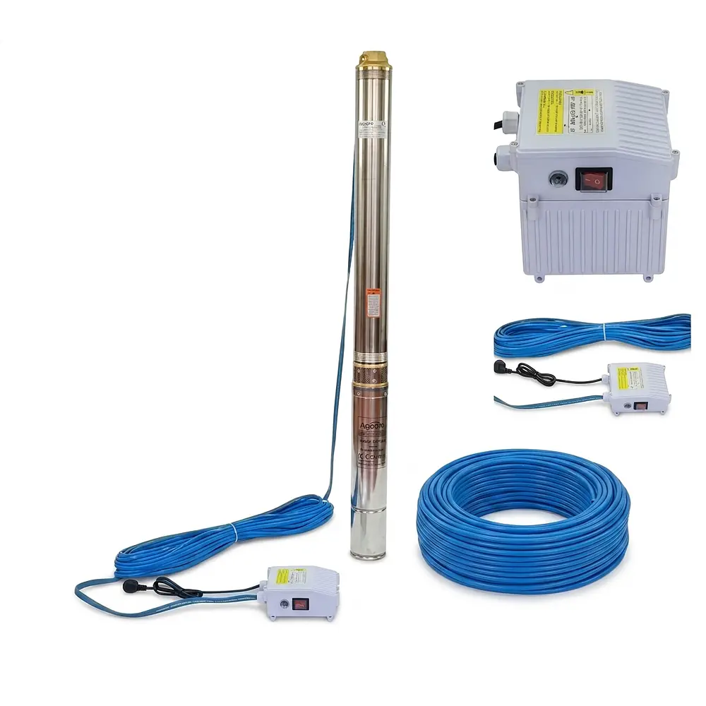 Bomba Sumergible Barletta de 1.5 HP 3SDM 5/22 con 50 metros de cable y tablero eléctrico incluido