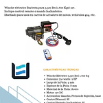 Winche Eléctrico BARLETTA  3.500 lbs (1.587 kg) / 12V con Control Remoto.