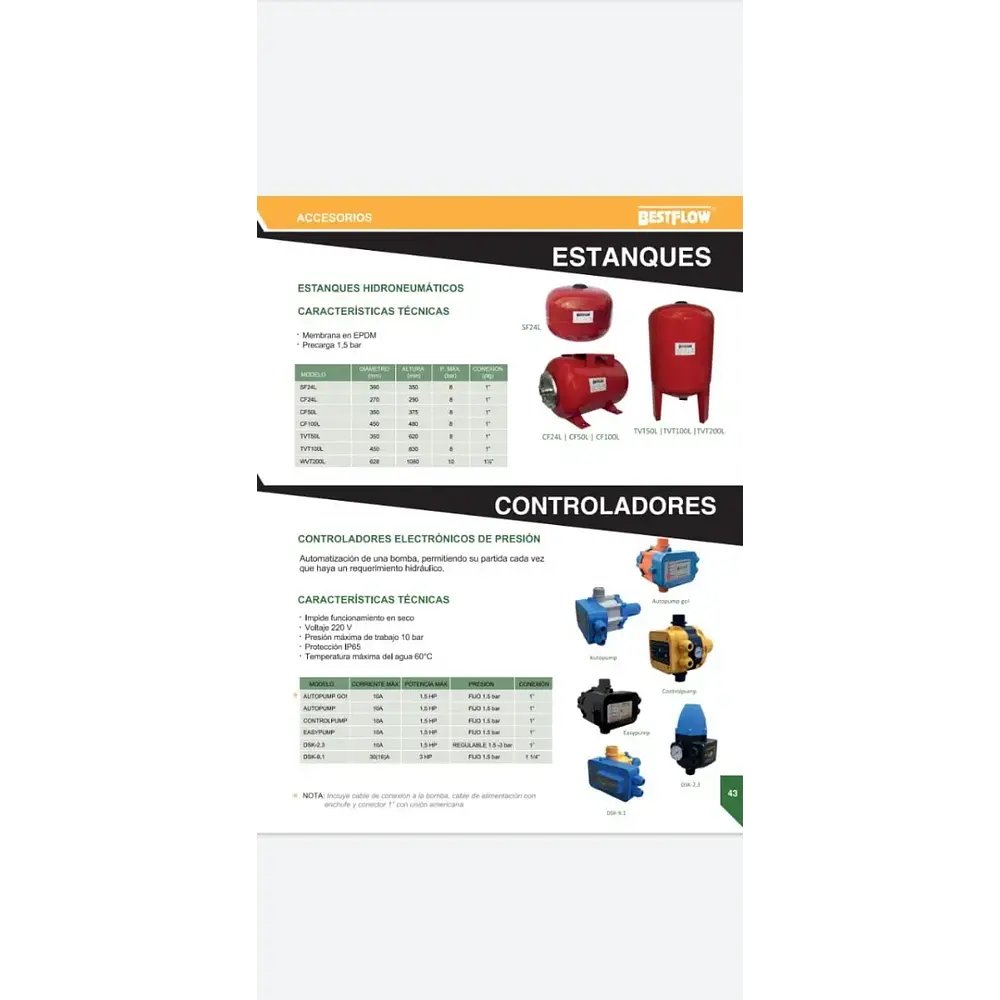 Controlador Electrónico Presion Para Bomba BESTIFLOW Autopump