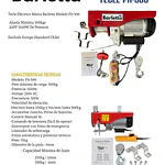 Tecle eléctrico de hasta 600 Kgs de levante 220v Barletta PA-600