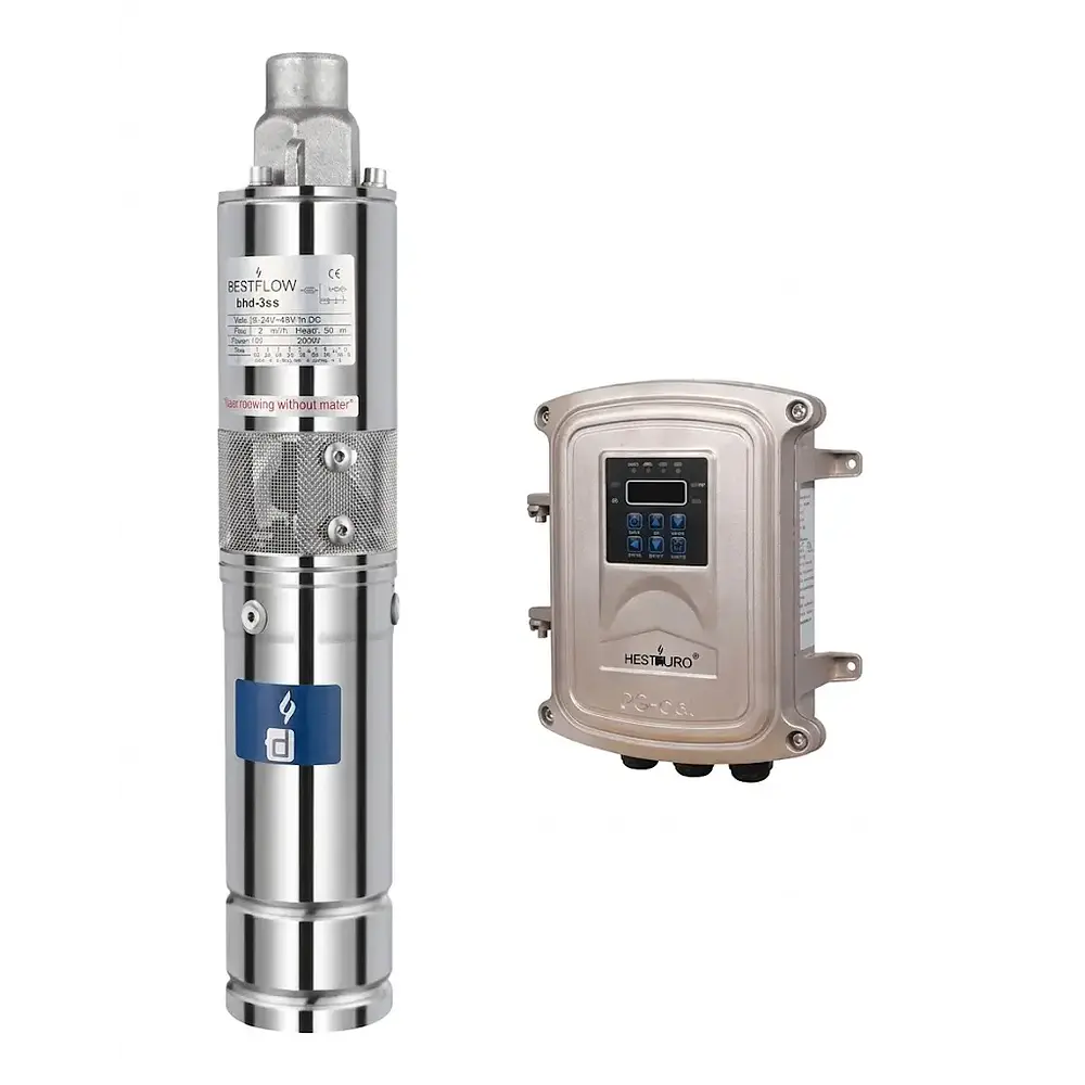 Bomba de agua SOLAR sumergible BESTFLOW modelo bhd-3ss1.2 3"