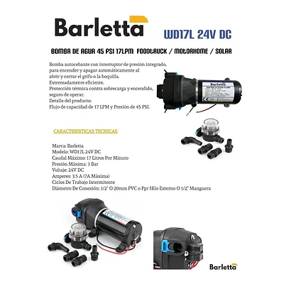 Bomba De Agua 24v 45psi 17Lpm especiales para Motorhome