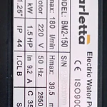 Bomba de Agua Centrífuga Barletta BM2-150 Doble Impulsor 1,5 HP 220V
