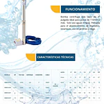 Bomba Sumergible Barletta 3SDM1.8/20 0,75 HP 220V con 50 m de Cable y Tablero